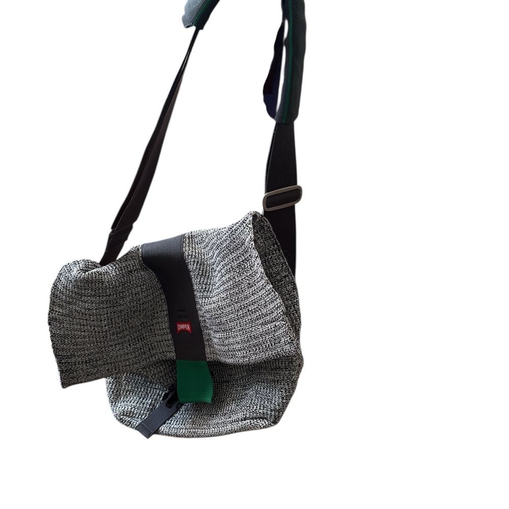 Camper Stylish, paper unisex messenger big  Black, Gray and green , Shoulder Bag